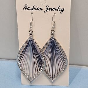 Silver and Blue Fashion Jewelry Earrings